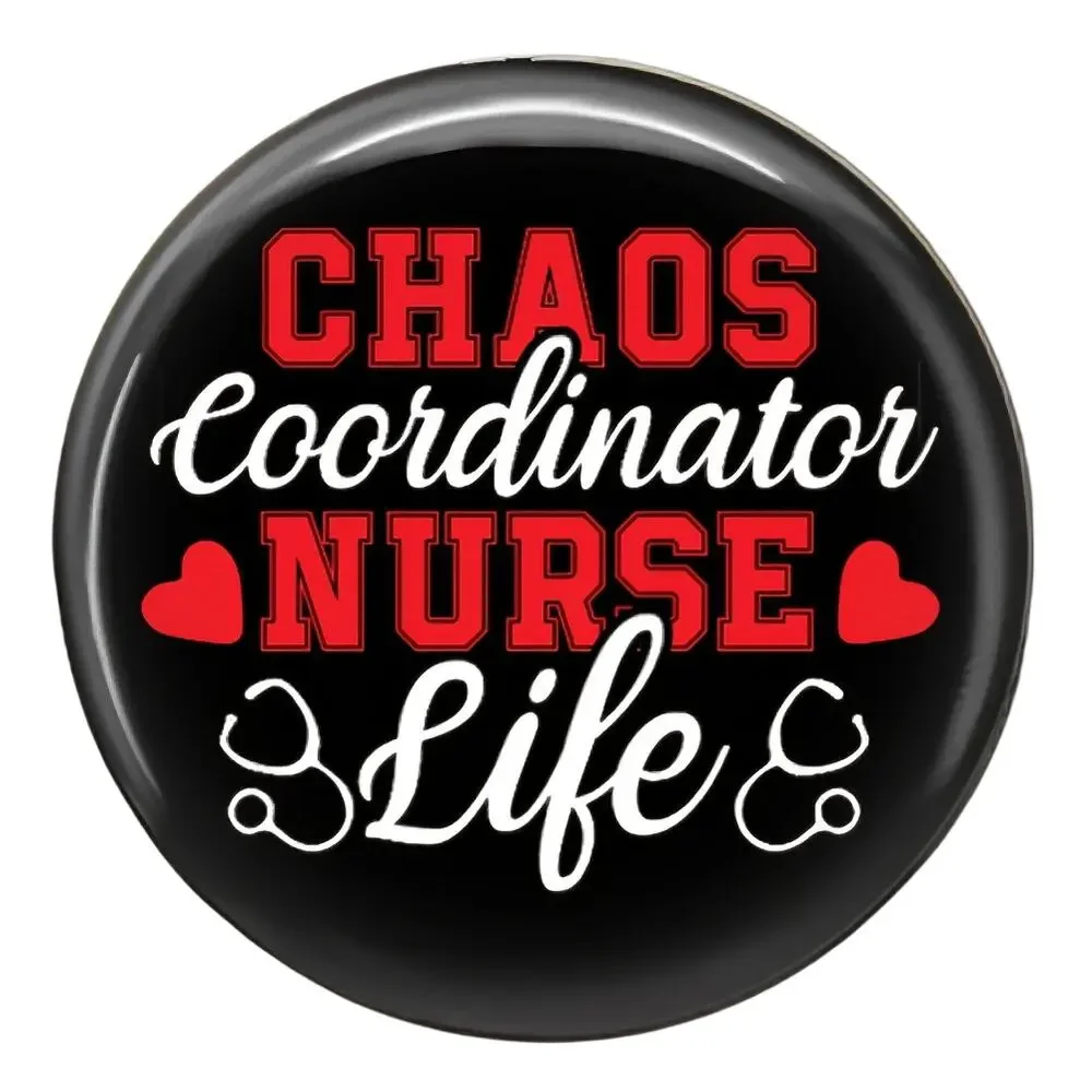Registered Nurse Badge Reel Chaos Coordinator Nurse Life Funny RN Nursing Gift